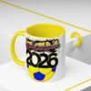 Colombia 2026 Accent Coffee Mug, Fun Soccer Cup, Perfect for Fans, Gift for Soccer Lovers, Sporty Drinkware, Coffee Lovers Gift