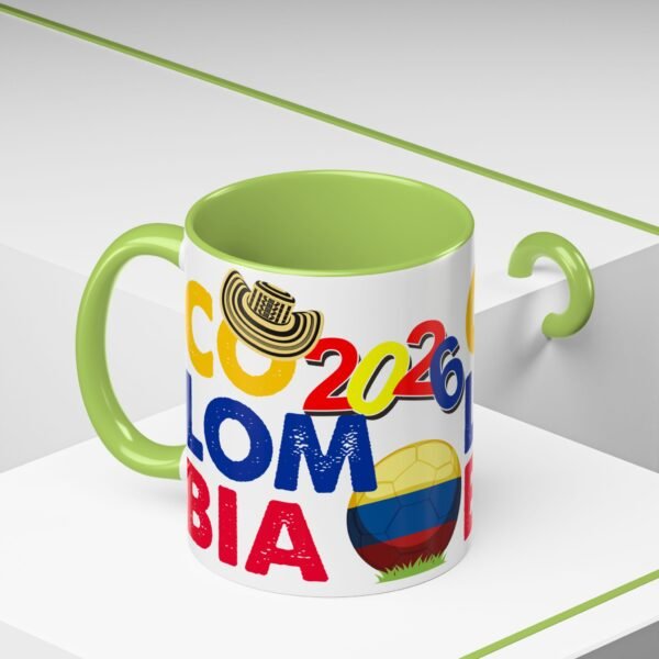 Colombia Soccer Accent Coffee Mug, 2026 World Cup Fan Gift, Sports Enthusiast Mug, Celebration Drinkware, Travel Souvenir