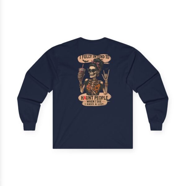 Unisex Ultra Cotton Long Sleeve Tee, Horror Graphic, Perfect for Halloween, Casual Wear, Gift for Ghost Lovers, Comfortable and Stylish