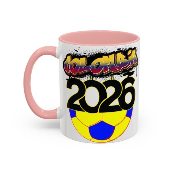 Colombia 2026 Accent Coffee Mug, Fun Soccer Cup, Perfect for Fans, Gift for Soccer Lovers, Sporty Drinkware, Coffee Lovers Gift