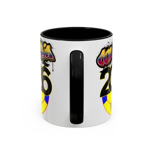 Colombia 2026 Accent Coffee Mug, Fun Soccer Cup, Perfect for Fans, Gift for Soccer Lovers, Sporty Drinkware, Coffee Lovers Gift