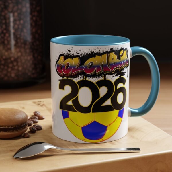 Colombia 2026 Accent Coffee Mug, Fun Soccer Cup, Perfect for Fans, Gift for Soccer Lovers, Sporty Drinkware, Coffee Lovers Gift