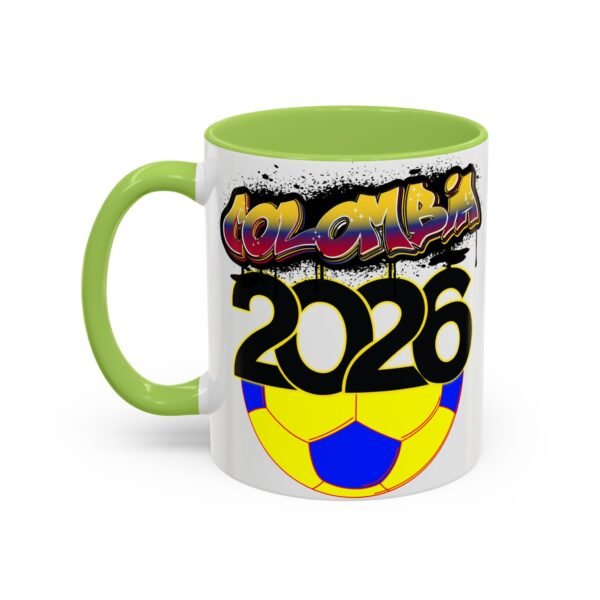 Colombia 2026 Accent Coffee Mug, Fun Soccer Cup, Perfect for Fans, Gift for Soccer Lovers, Sporty Drinkware, Coffee Lovers Gift