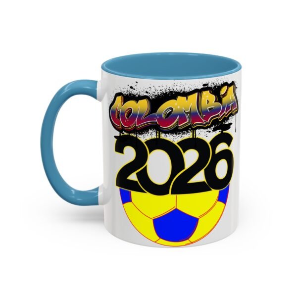 Colombia 2026 Accent Coffee Mug, Fun Soccer Cup, Perfect for Fans, Gift for Soccer Lovers, Sporty Drinkware, Coffee Lovers Gift
