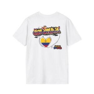 Colombia Heart Unisex Softstyle T-Shirt, Vibrant Design for Pride, Cultural Celebrations, Gift for Friends & Family