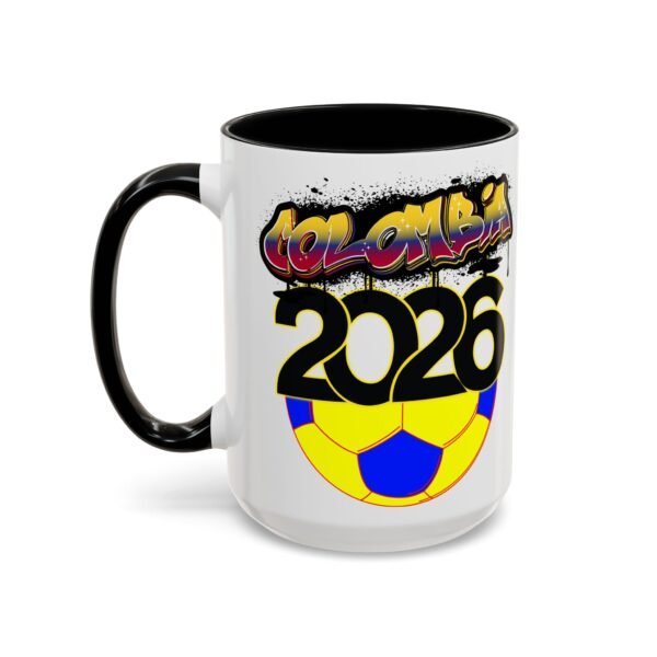 Colombia 2026 Accent Coffee Mug, Fun Soccer Cup, Perfect for Fans, Gift for Soccer Lovers, Sporty Drinkware, Coffee Lovers Gift