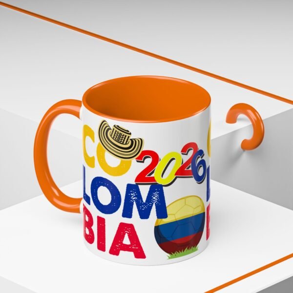 Colombia Soccer Accent Coffee Mug, 2026 World Cup Fan Gift, Sports Enthusiast Mug, Celebration Drinkware, Travel Souvenir