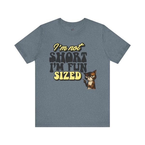 15438173253726709009_2048.jpeg Fun Sized Tee with Whimsical Cat Design, Cute Short Sleeve Shirt for Cat Lovers, Funny Gift for Birthdays, Best Friend Gift, Casual Wear