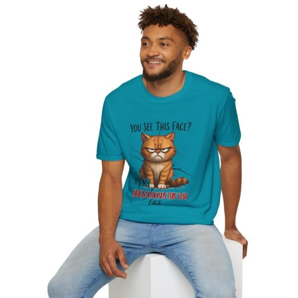 Big Funny Cat Face T-Shirt, Humorous Cat Lover Gift, Grumpy Cat Tee, Gift for Cat Owners, Birthday Apparel, Casual Wear