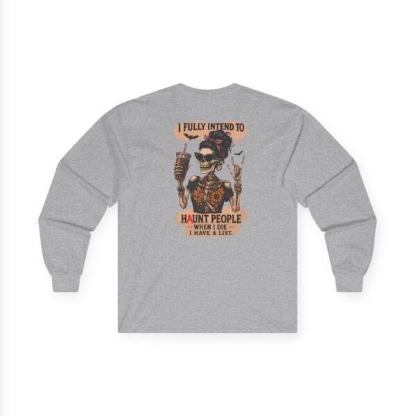 Unisex Ultra Cotton Long Sleeve Tee, Horror Graphic, Perfect for Halloween, Casual Wear, Gift for Ghost Lovers, Comfortable and Stylish