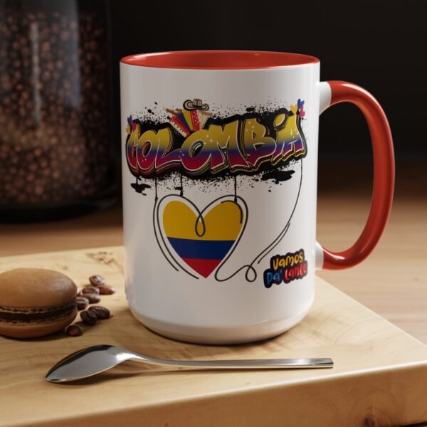 Vibrant Colombia Themed Coffee Mug, Perfect Gift for Travelers, Coffee Lovers, and Celebrations, Unique Design for Everyday Use