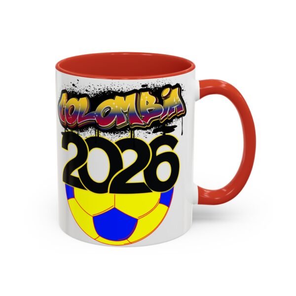 Colombia 2026 Accent Coffee Mug, Fun Soccer Cup, Perfect for Fans, Gift for Soccer Lovers, Sporty Drinkware, Coffee Lovers Gift