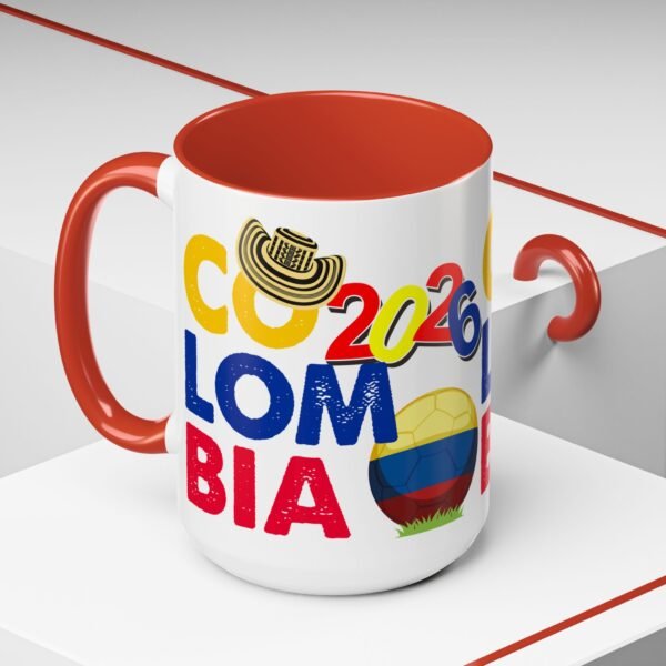 Colombia Soccer Accent Coffee Mug, 2026 World Cup Fan Gift, Sports Enthusiast Mug, Celebration Drinkware, Travel Souvenir