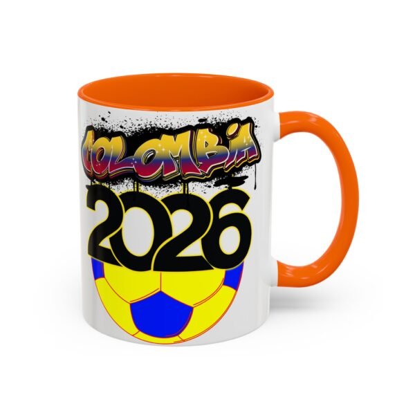 Colombia 2026 Accent Coffee Mug, Fun Soccer Cup, Perfect for Fans, Gift for Soccer Lovers, Sporty Drinkware, Coffee Lovers Gift