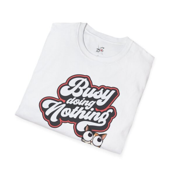 Busy Doing Nothing Unisex Softstyle T-Shirt,  Fun Graphic Tee for Relaxing Days, Gift for Lazy Days, Cute Cat Design