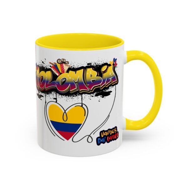 Vibrant Colombia Themed Coffee Mug, Perfect Gift for Travelers, Coffee Lovers, and Celebrations, Unique Design for Everyday Use