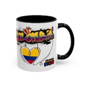 Vibrant Colombia Themed Coffee Mug, Perfect Gift for Travelers, Coffee Lovers, and Celebrations, Unique Design for Everyday Use