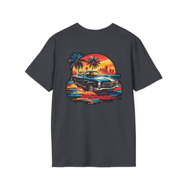 Retro Sunset Car Graphic Unisex T-Shirt, Beach Vibe Tee, Summer Style Shirt, Gift for Car Lovers, Casual Wear, Vintage Aesthetic