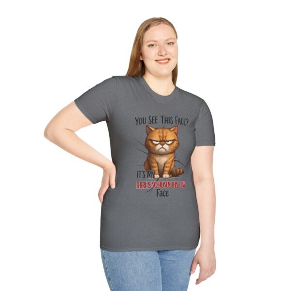 Big Funny Cat Face T-Shirt, Humorous Cat Lover Gift, Grumpy Cat Tee, Gift for Cat Owners, Birthday Apparel, Casual Wear