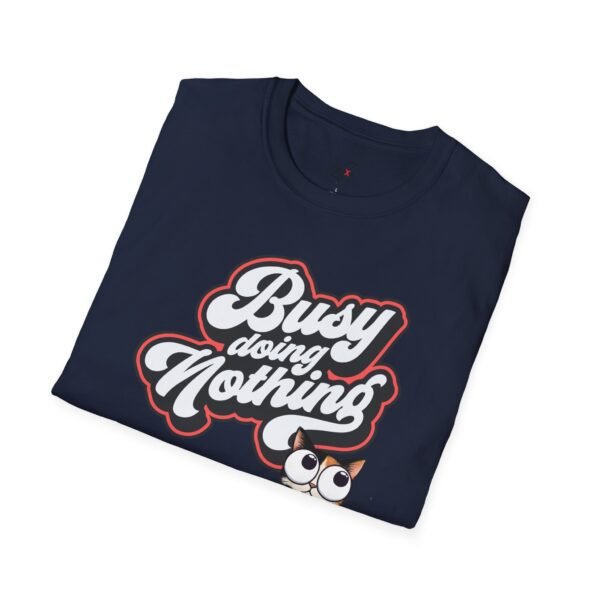 Busy Doing Nothing Unisex Softstyle T-Shirt,  Fun Graphic Tee for Relaxing Days, Gift for Lazy Days, Cute Cat Design