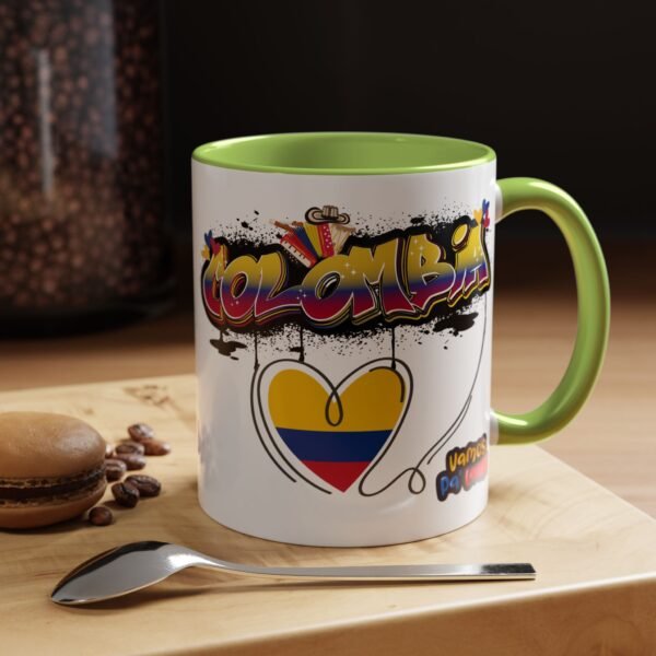 Vibrant Colombia Themed Coffee Mug, Perfect Gift for Travelers, Coffee Lovers, and Celebrations, Unique Design for Everyday Use