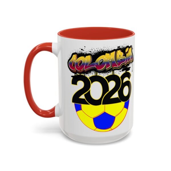 Colombia 2026 Accent Coffee Mug, Fun Soccer Cup, Perfect for Fans, Gift for Soccer Lovers, Sporty Drinkware, Coffee Lovers Gift