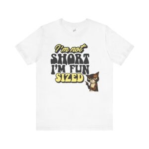 Fun Sized Tee with Whimsical Cat Design, Cute Short Sleeve Shirt for Cat Lovers, Funny Gift for Birthdays, Best Friend Gift, Casual Wear