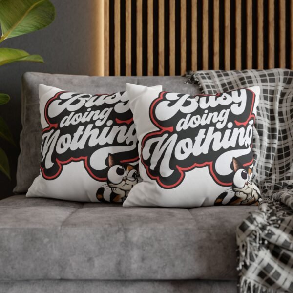 1857167775683346818_2048.jpeg Busy Doing Nothing Cat Pillowcase, Cozy Home Decor, Gift for Cat Lovers, Throw Pillow, Fun Typography Cushion Cover