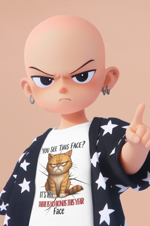 Big Funny Cat Face T-Shirt, Humorous Cat Lover Gift, Grumpy Cat Tee, Gift for Cat Owners, Birthday Apparel, Casual Wear