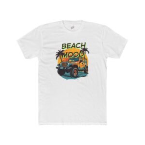 Beach Mood Unisex Cotton Crew Tee, Tropical Summer Shirt, Vacation T-Shirt, Summer Apparel, Beach Lover Gift