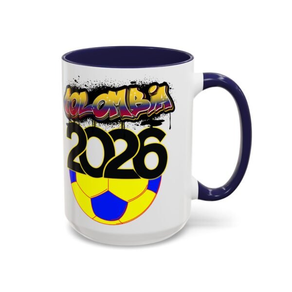 Colombia 2026 Accent Coffee Mug, Fun Soccer Cup, Perfect for Fans, Gift for Soccer Lovers, Sporty Drinkware, Coffee Lovers Gift