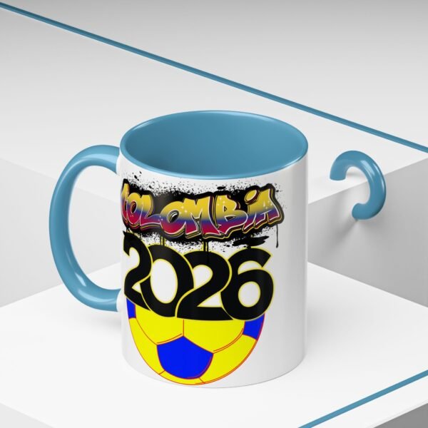 Colombia 2026 Accent Coffee Mug, Fun Soccer Cup, Perfect for Fans, Gift for Soccer Lovers, Sporty Drinkware, Coffee Lovers Gift