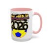 Colombia 2026 Accent Coffee Mug, Fun Soccer Cup, Perfect for Fans, Gift for Soccer Lovers, Sporty Drinkware, Coffee Lovers Gift