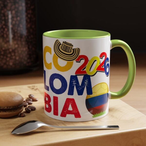 Colombia Soccer Accent Coffee Mug, 2026 World Cup Fan Gift, Sports Enthusiast Mug, Celebration Drinkware, Travel Souvenir