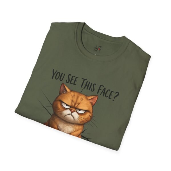 Big Funny Cat Face T-Shirt, Humorous Cat Lover Gift, Grumpy Cat Tee, Gift for Cat Owners, Birthday Apparel, Casual Wear