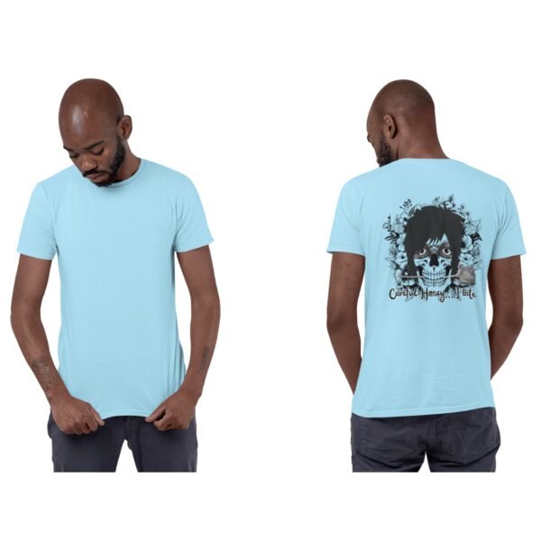 Skull Graphic Unisex Tee, Careful Honey… I Bite, Boho Style, Casual Wear, Gift for Her, Music Festival, Halloween Skull Graphic Unisex Tee, Careful Honey... I Bite, Boho Style, Casual Wear, Gift for Her, Music Festival, Halloween