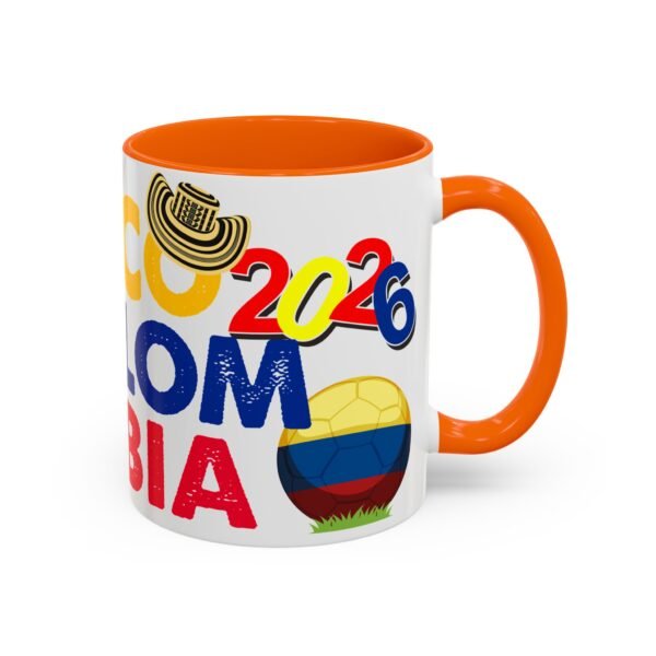 Colombia Soccer Accent Coffee Mug, 2026 World Cup Fan Gift, Sports Enthusiast Mug, Celebration Drinkware, Travel Souvenir