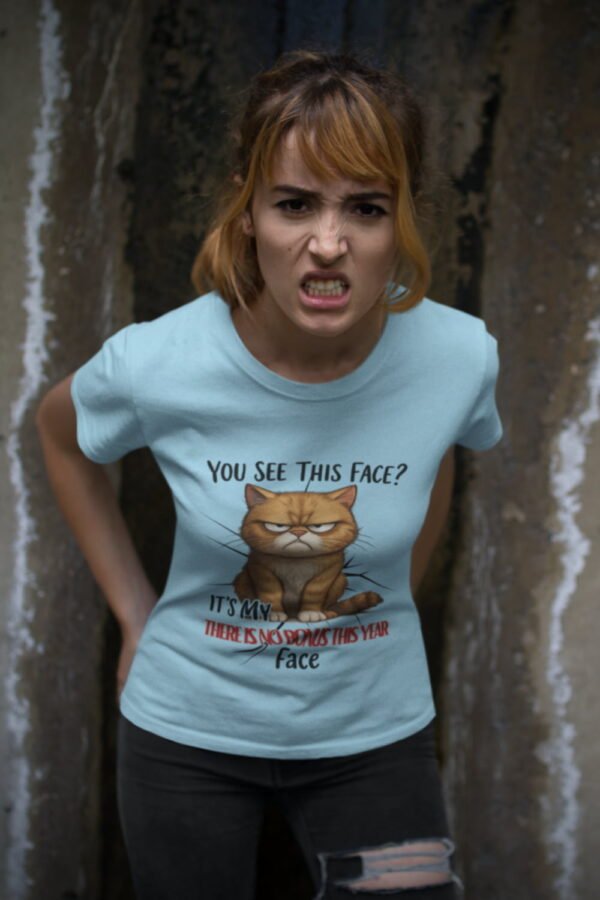 Big Funny Cat Face T-Shirt, Humorous Cat Lover Gift, Grumpy Cat Tee, Gift for Cat Owners, Birthday Apparel, Casual Wear