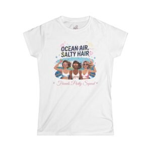 Women's Beach Vibe Tee, Ocean Air Salty Hair, Summer, Vacation, Beach Party, Fun in the Sun,  Friends Cruise Trip