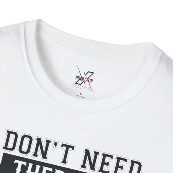 4267165574535309629_2048.jpeg USA Therapy Quote T-Shirt, Unisex Softstyle Tee, Casual Wear, Gift for Friends, Patriotic Shirt, Father's Day Gift