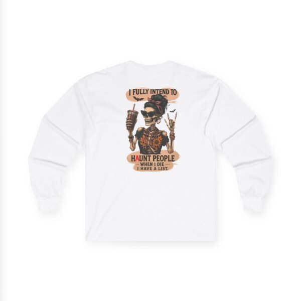 Unisex Ultra Cotton Long Sleeve Tee, Horror Graphic, Perfect for Halloween, Casual Wear, Gift for Ghost Lovers, Comfortable and Stylish