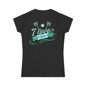 Miami Beach Love Tee, Softstyle Women's Shirt, Summer Vibes, Casual Wear, Travel Souvenir, Beach Lover Gift