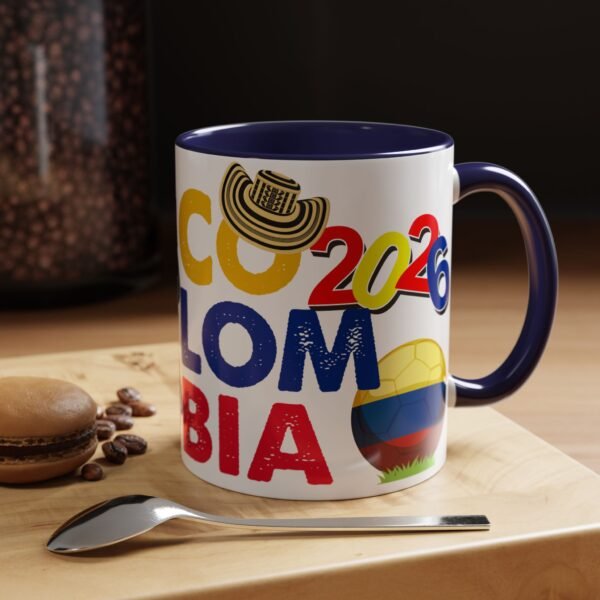 Colombia Soccer Accent Coffee Mug, 2026 World Cup Fan Gift, Sports Enthusiast Mug, Celebration Drinkware, Travel Souvenir