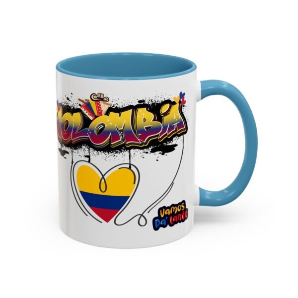 Vibrant Colombia Themed Coffee Mug, Perfect Gift for Travelers, Coffee Lovers, and Celebrations, Unique Design for Everyday Use