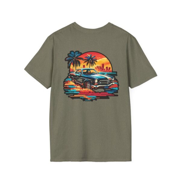 Retro Sunset Car Graphic Unisex T-Shirt, Beach Vibe Tee, Summer Style Shirt, Gift for Car Lovers, Casual Wear, Vintage Aesthetic