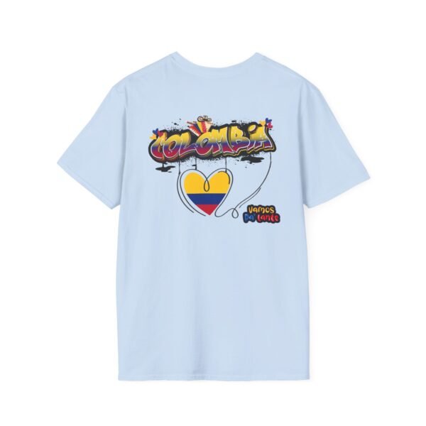 4913713347371817089_2048.jpeg Colombia Heart Unisex Softstyle T-Shirt, Vibrant Design for Pride, Cultural Celebrations, Gift for Friends & Family