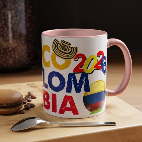 Colombia Soccer Accent Coffee Mug, 2026 World Cup Fan Gift, Sports Enthusiast Mug, Celebration Drinkware, Travel Souvenir