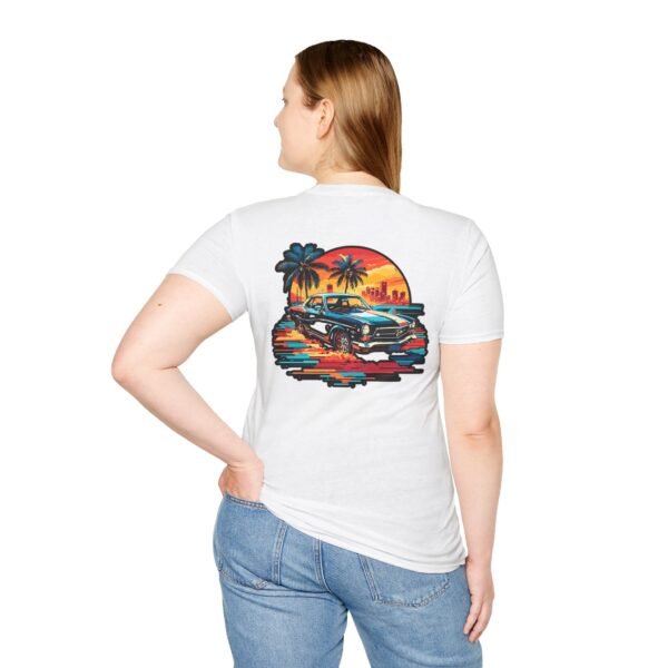 Retro Sunset Car Graphic Unisex T-Shirt, Beach Vibe Tee, Summer Style Shirt, Gift for Car Lovers, Casual Wear, Vintage Aesthetic
