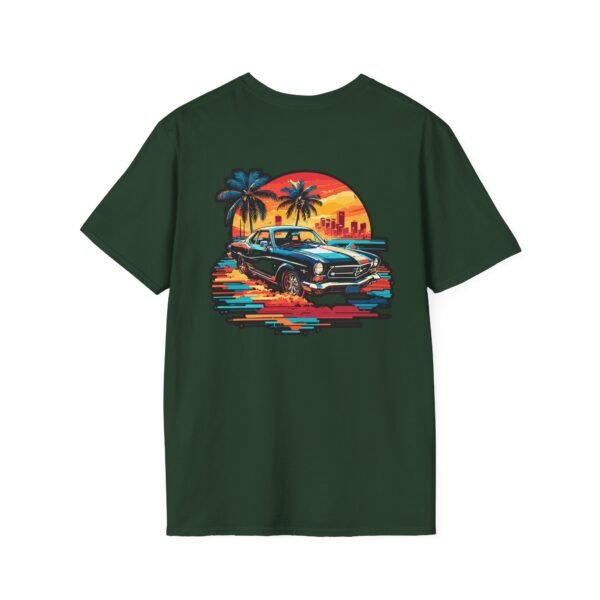 Retro Sunset Car Graphic Unisex T-Shirt, Beach Vibe Tee, Summer Style Shirt, Gift for Car Lovers, Casual Wear, Vintage Aesthetic