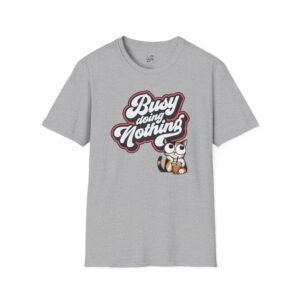 Busy Doing Nothing Unisex Softstyle T-Shirt,  Fun Graphic Tee for Relaxing Days, Gift for Lazy Days, Cute Cat Design